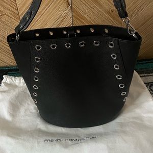 French Connection Black Grommet Bag